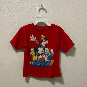Vintage Disney Red T-Shirt with Mickey and Friends